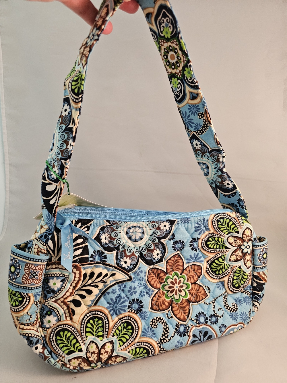 Vera Bradley Blue Paisley Small Shoulder Bag - Picture 2 of 9